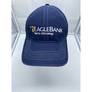 EagleBank Blue Baseball Cap Hat Hook Loop Adjustable We're Listening AMC